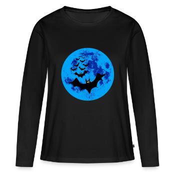 Vampirfledermäuse gegen den blauen Mond - Frauen Premium Bio Langarmshirt - Schwarz - Vorne - Julia (174cm)