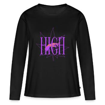 High like Da Vinci - Frauen Premium Bio Langarmshirt - Schwarz - Vorne - Julia (174cm)