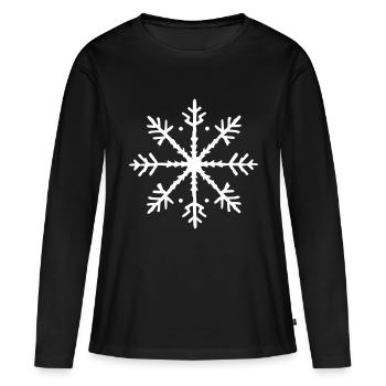 Flocon de neige Hiver Noël Vecteur 15 - T-shirt manches longues Premium bio Femme - noir - Devant - Julia (174cm)