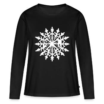 Flocon de neige Neige Hiver Noël Vecteur 8 - T-shirt manches longues Premium bio Femme - noir - Devant - Julia (174cm)