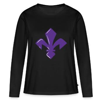 Lily Florence Purple - T-shirt manches longues Premium bio Femme - noir - Devant - Julia (174cm)