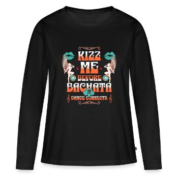 Kizz me Design, Retro Stil, romantisch, sinnlich - Frauen Premium Bio Langarmshirt - Schwarz - Vorne - Julia (174cm)