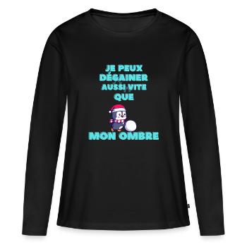 Bataille de boule de neige - T-shirt manches longues Premium bio Femme - noir - Devant - Julia (174cm)