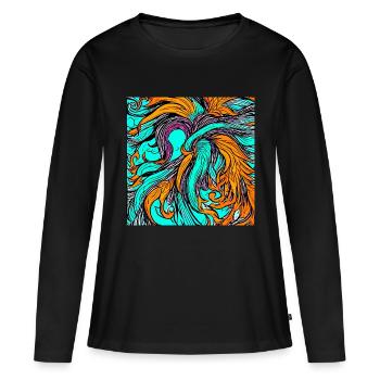 Illustration d’un phénix, style vectoriel - T-shirt manches longues Premium bio Femme - noir - Devant - Julia (174cm)