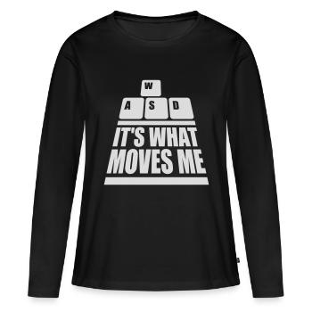 c’est ce qui m’émeut - T-shirt manches longues Premium bio Femme - noir - Devant - Julia (174cm)