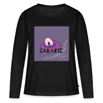 Galaxie - Frauen Premium Bio Langarmshirt - Schwarz - Vorne - Julia (174cm)