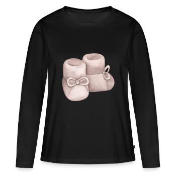 Chaussures pour enfants - T-shirt manches longues Premium bio Femme - noir - Devant - Julia (174cm)