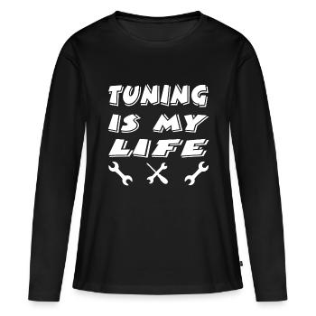 Tuning - Women's Premium Organic Long Sleeve Shirt - black - Front - Julia (174cm)