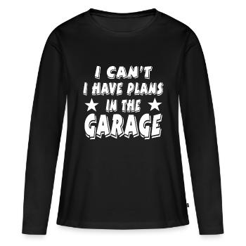 Garage - T-shirt manches longues Premium bio Femme - noir - Devant - Julia (174cm)