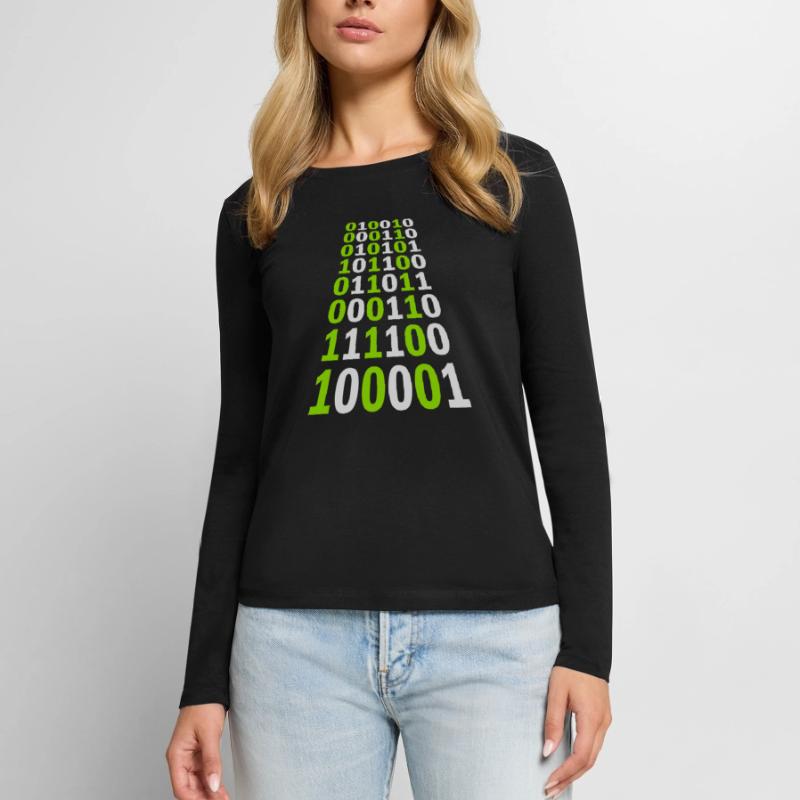 Binary Code Program Language Women's Premium Organic Long Sleeve Shirt