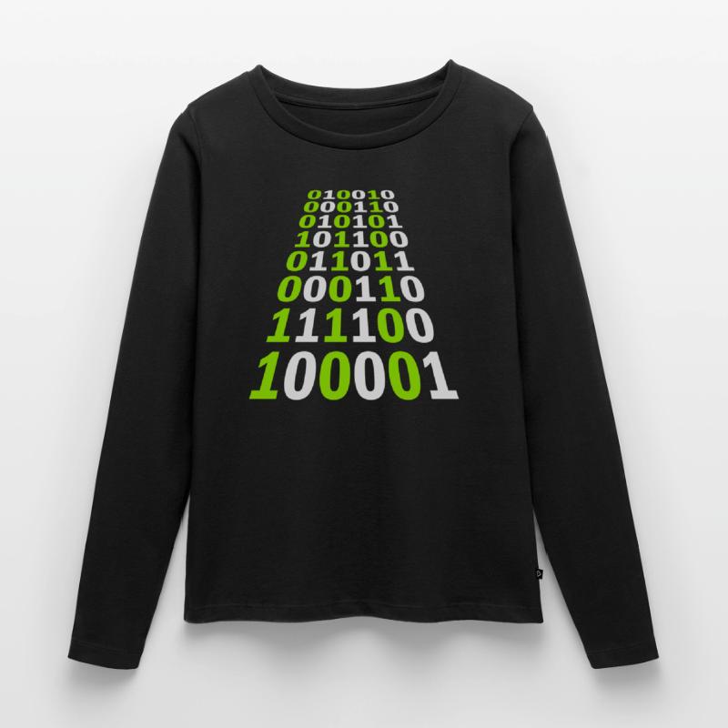 Binary Code Program Language Women's Premium Organic Long Sleeve Shirt