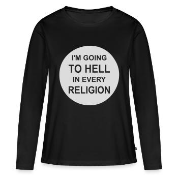 En allant en enfer - T-shirt manches longues Premium bio Femme - noir - Devant - Julia (174cm)