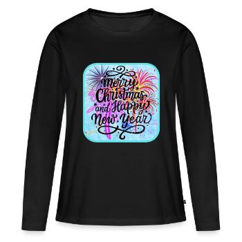 Bonne année, thème coloré. - T-shirt manches longues Premium bio Femme - noir - Devant - Julia (174cm)