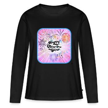 Bonne année, thème coloré. - T-shirt manches longues Premium bio Femme - noir - Devant - Julia (174cm)