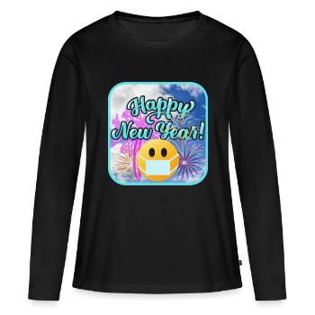 Bonne année, thème coloré. - T-shirt manches longues Premium bio Femme - noir - Devant - Julia (174cm)