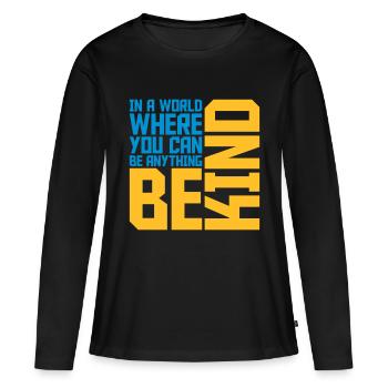 Vous pouvez être gentil - T-shirt manches longues Premium bio Femme - noir - Devant - Julia (174cm)