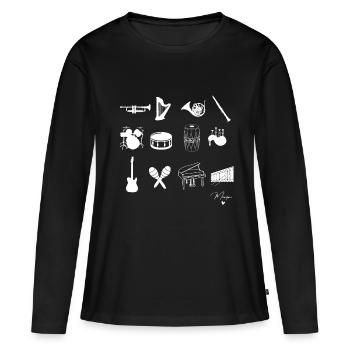 instrument de musique - T-shirt manches longues Premium bio Femme - noir - Devant - Julia (174cm)
