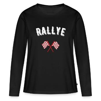 rallye - T-shirt manches longues Premium bio Femme - noir - Devant - Julia (174cm)