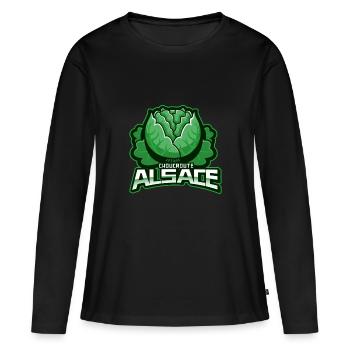 Alsace Choucroute - T-shirt manches longues Premium bio Femme - noir - Devant - Julia (174cm)