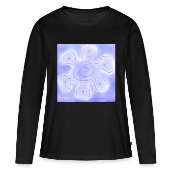 SOLESASO BLEU - T-shirt manches longues Premium bio Femme - noir - Devant - Julia (174cm)