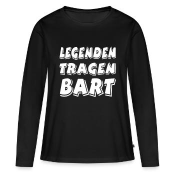 Bart - Frauen Premium Bio Langarmshirt - Schwarz - Vorne - Julia (174cm)