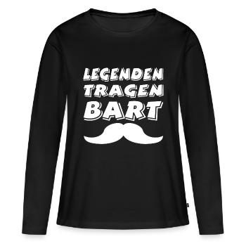 Bart - Frauen Premium Bio Langarmshirt - Schwarz - Vorne - Julia (174cm)