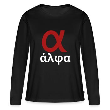 Alpha - T-shirt manches longues Premium bio Femme - noir - Devant - Julia (174cm)