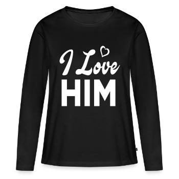 Je l’aime - T-shirt manches longues Premium bio Femme - noir - Devant - Julia (174cm)