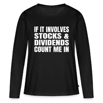 Cours des actions Bourse Bourse Investissement - T-shirt manches longues Premium bio Femme - noir - Devant - Julia (174cm)
