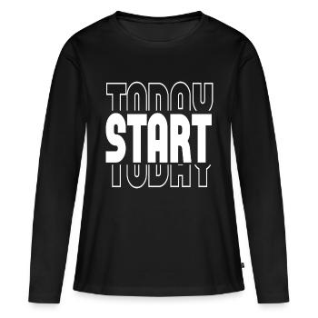 Start Today - Frauen Premium Bio Langarmshirt - Schwarz - Vorne - Julia (174cm)
