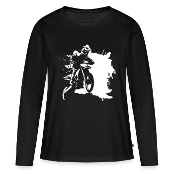 SUPER MOTO splash - T-shirt manches longues Premium bio Femme - noir - Devant - Julia (174cm)