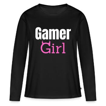 Gamer Girl - Women's Premium Organic Long Sleeve Shirt - black - Front - Julia (174cm)