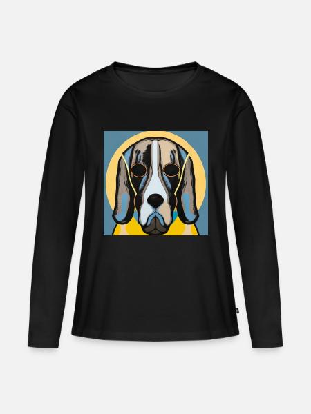 Basset Hound - Frauen Premium Bio Langarmshirt - Schwarz