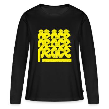 Friede - Frauen Premium Bio Langarmshirt - Schwarz - Vorne - Julia (174cm)