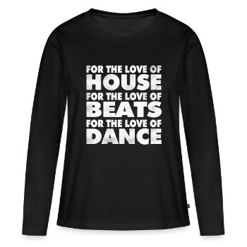 Pour l’amour Grunge blanc - T-shirt manches longues Premium bio Femme - noir - Devant - Julia (174cm)