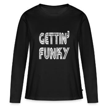 Gettin Funky - T-shirt manches longues Premium bio Femme - noir - Devant - Julia (174cm)