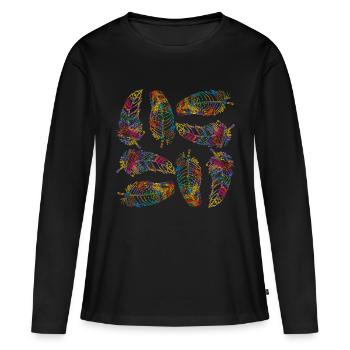 Stylo - T-shirt manches longues Premium bio Femme - noir - Devant - Julia (174cm)