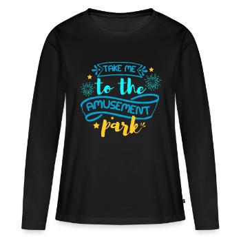 EMMÈNE-MOI AU PARC D’ATTRACTIONS - T-shirt manches longues Premium bio Femme - noir - Devant - Julia (174cm)