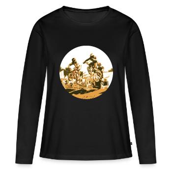 bmx - T-shirt manches longues Premium bio Femme - noir - Devant - Julia (174cm)