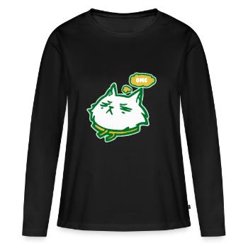 Le chat OMG - T-shirt manches longues Premium bio Femme - noir - Devant - Julia (174cm)