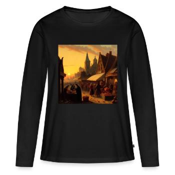 Paysage - T-shirt manches longues Premium bio Femme - noir - Devant - Julia (174cm)