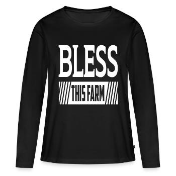 Bless This Farm - Frauen Premium Bio Langarmshirt - Schwarz - Vorne - Julia (174cm)