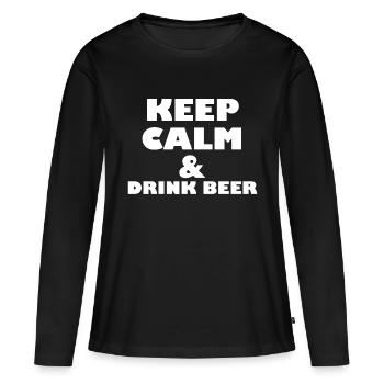 Funny Beer Saying Gift Idea Party - T-shirt manches longues Premium bio Femme - noir - Devant - Julia (174cm)