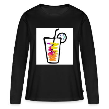 Buvez de la couleur - T-shirt manches longues Premium bio Femme - noir - Devant - Julia (174cm)