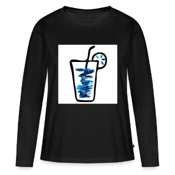 Drink blue - Frauen Premium Bio Langarmshirt - Schwarz - Vorne - Julia (174cm)