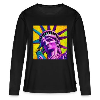 Freiheitsstatue - Frauen Premium Bio Langarmshirt - Schwarz - Vorne - Julia (174cm)