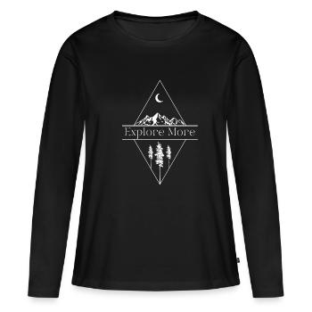 Explore more - T-shirt manches longues Premium bio Femme - noir - Devant - Julia (174cm)