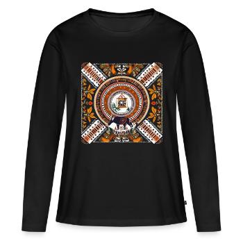 Afrikanische Folklore - Frauen Premium Bio Langarmshirt - Schwarz - Vorne - Julia (174cm)
