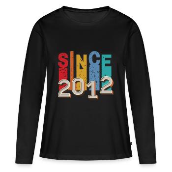 Since 2012 retro - T-shirt manches longues Premium bio Femme - noir - Devant - Julia (174cm)