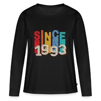 Since 1993 retro - T-shirt manches longues Premium bio Femme - noir - Devant - Julia (174cm)